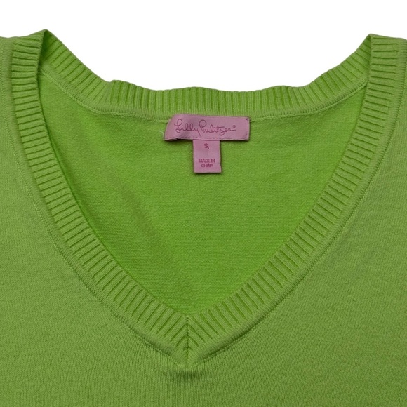 Lily Pulitzer Lime Green Sweater Sz S - Picture 3 of 10